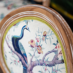 Стул из массива бука с изображением птиц и цветов Beige Green Chinoiserie Garden Chair варинант исполнения - 4 | Loft Concept в Барнауле