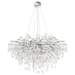 Люстра подвесная с прозрачными стеклянными подвесками в форме капель Диаметр 100 см Droplet Chandelier варинант исполнения - 14 | Loft Concept в Барнауле
