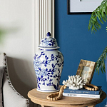 Ваза с крышкой и синим цветочным узором Blue & White Ornament  варинант исполнения - 8 | Loft Concept в Барнауле