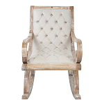 Кресло-качалка с мягкой обивкой из льна Ella Armchair beige варинант исполнения - 1 | Loft Concept в Барнауле