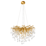 Люстра подвесная с прозрачными стеклянными подвесками в форме капель Диаметр 60 см Droplet Chandelier варинант исполнения - 2 | Loft Concept в Барнауле