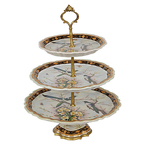 Блюдо фарфоровое для фруктов три яруса Fruit