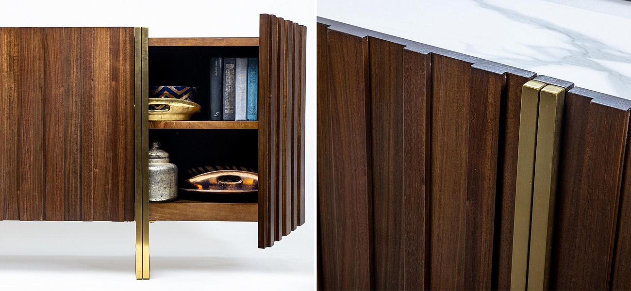 Комод с мраморной столешницей Walnut Veneer Комод с мраморной столешницей Walnut Veneer - Loft-Concept в Барнауле
