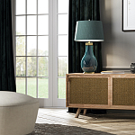 Настольная лампа с коническим дымчато-зелёным абажуром из искусственного шёлка Quintiesse варинант исполнения - 3 | Loft Concept в Барнауле