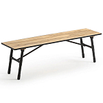Скамья с сиденьем из массива акации Damon Industrial Wooden Bench варинант исполнения - 1 | Loft Concept в Барнауле