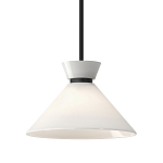 Подвесной светильник с белым стеклянным конусным плафоном Alora Mood варинант исполнения - 1 | Loft Concept в Барнауле