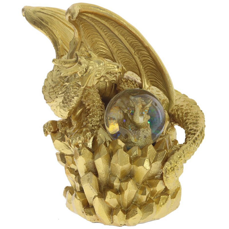 Декоративная статуэтка Дракон со стеклянным шаром Dragon Statuette Gold Прозрачное Стекло Золотой Декоративная статуэтка Дракон со стеклянным шаром Dragon Statuette Gold Прозрачное Стекло Золотой в Барнауле | Loft Concept