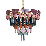 Люстра круглая с декором из разноцветных элементов в виде листьев Changing Seasons варинант исполнения - 10 | Loft Concept в Барнауле