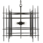 Люстра черная квадратной остроконечной формы Black Square варинант исполнения - 3 | Loft Concept в Барнауле