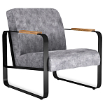 Кресло серый велюр с жесткими подлокотниками на полозьях Ashton варинант исполнения - 1 | Loft Concept в Барнауле