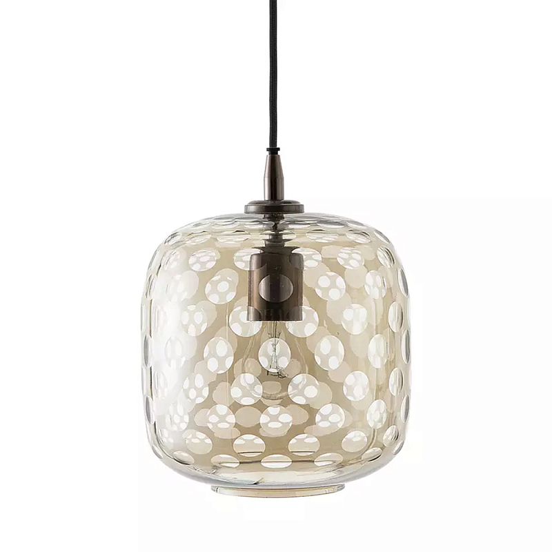 Подвесной светильник с плафоном из стекла с рельефным узором Glass lampshade with Relief Pattern Коричневый Подвесной светильник с плафоном из стекла с рельефным узором Glass lampshade with Relief Pattern Коричневый в Барнауле | Loft Concept