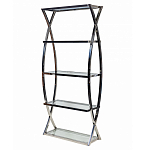 Металлический стеллаж со стеклянными полками Molecule варинант исполнения - 1 | Loft Concept в Барнауле