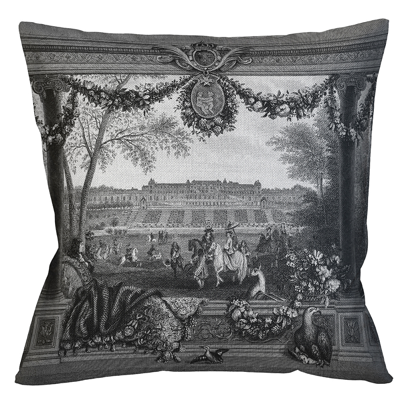 Декоративная подушка Saint Germain Pillow Черно-белый Бежевый Декоративная подушка Saint Germain Pillow Черно-белый Бежевый в Барнауле | Loft Concept