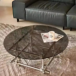 Дизайнерский журнальный стол с круглой столешницей на стальном основании Rivetyk варинант исполнения - 3 | Loft Concept в Барнауле