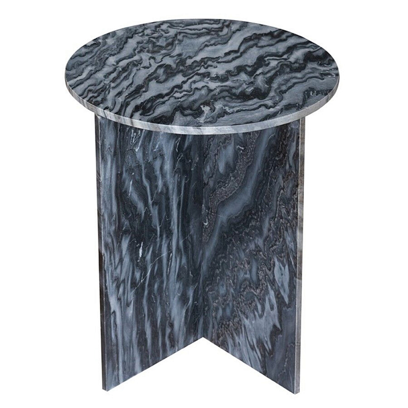 Столик кофейный с столешницей из черного мрамора Compact Black Marble Table Черный Мрамор Nero в Барнауле | Loft Concept 