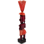Деревянная декоративная статуэтка Asmat Red Straw Headdress Statuette Red варинант исполнения - 2 | Loft Concept в Барнауле
