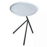 Столик приставной с круглой серой столешницей и черным основанием Round Stable Table варинант исполнения - 2 | Loft Concept в Барнауле