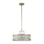 Подвесной светильник цвета латунь с белым матовым плафоном с геометрическим рисунком Feiss варинант исполнения - 2 | Loft Concept в Барнауле