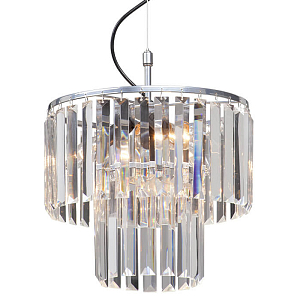 Люстра ODEON CLEAR GLASS 2-TIER Chrome прозрачное стекло D 31
