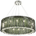 Круглая люстра с хрустальными подвесками хром Crystal Art Chrome Green Chandelier 16 варинант исполнения - 2 | Loft Concept в Барнауле