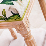 Банкетка из натурального бука золотистая с изображением птиц и цветов Blooming Bird варинант исполнения - 4 | Loft Concept в Барнауле