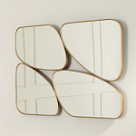 Зеркало в ассиметричной раме золотистого цвета Chaotic варинант исполнения - 3 | Loft Concept в Барнауле