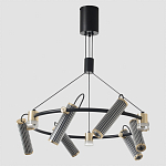 Люстра круглая с 9-ю цилиндрическими плафонами на магнитном креплении Bronze Concert варинант исполнения - 4 | Loft Concept в Барнауле