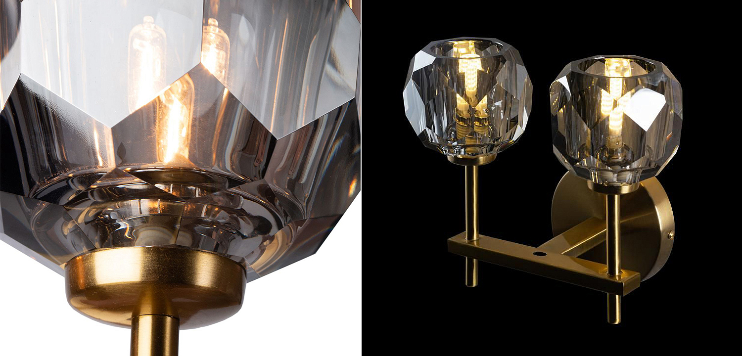 Бра RH Boule de Cristal Double Sconce smoky Бра RH Boule de Cristal Double Sconce smoky - Loft-Concept в Барнауле