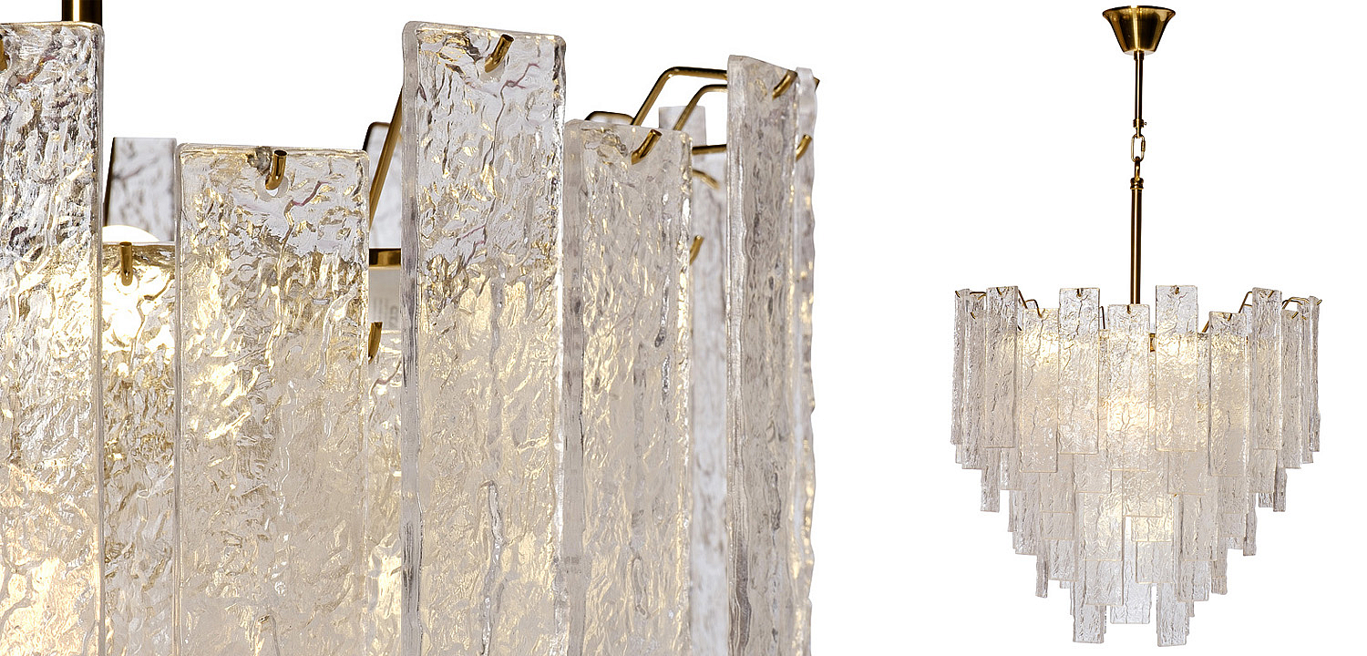 Люстра Dorit Textured Glass Rectangular Chandelier Люстра Dorit Textured Glass Rectangular Chandelier - Loft-Concept в Барнауле