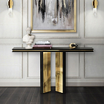 Консоль чёрная с позолоченной центральной частью Beyond Console варинант исполнения - 4 | Loft Concept в Барнауле