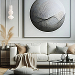 Подвесной светильник белого цвета с тремя геометрическими плафонами Alora Mood варинант исполнения - 7 | Loft Concept в Барнауле