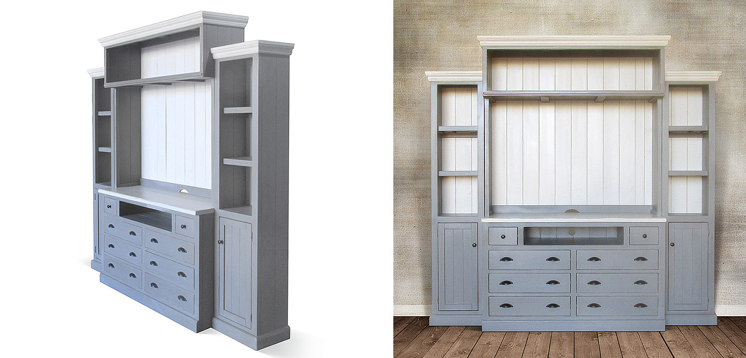 Шкаф-стеллаж Sandro Provence HARMONIE Weathered Grey Шкаф-стеллаж Sandro Provence HARMONIE Weathered Grey - Loft-Concept в Барнауле