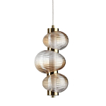Подвесной светильник с 3-мя рифлеными стеклянными шарами Marcelh Light варинант исполнения - 1 | Loft Concept в Барнауле