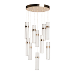 Люстра каскадная с прозрачными цилиндрическими плафонами Jenae Glass Tube Lighting варинант исполнения - 2 | Loft Concept в Барнауле