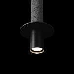 Подвесной светильник с узким цилиндрическим плафоном и черным металлическим декором Concrete Pipe варинант исполнения - 7 | Loft Concept в Барнауле