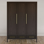 Большой Шкаф Primo Темный орех с 3 дверьми и 3 выдвижными ящиками варинант исполнения - 1 | Loft Concept в Барнауле