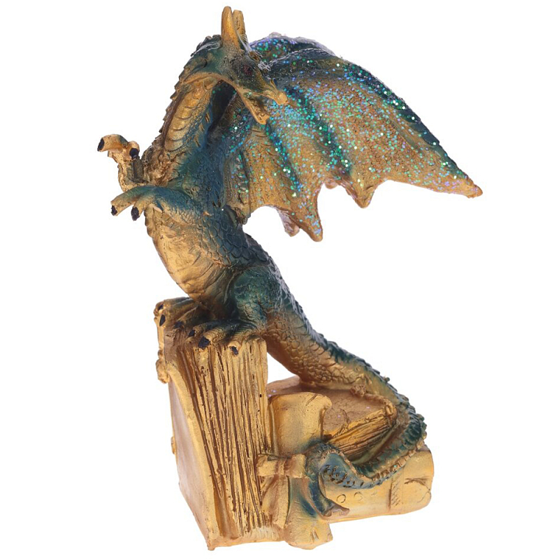 Декоративная статуэтка Дракон Multicolor Gold Dragon Treasure Keeper Statuette Золотой Мульти Декоративная статуэтка Дракон Multicolor Gold Dragon Treasure Keeper Statuette Золотой Мульти в Барнауле | Loft Concept