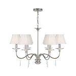 Люстра цвета никель с прозрачными стеклянными подвесками в форме капель Elstead Lighting варинант исполнения - 2 | Loft Concept в Барнауле