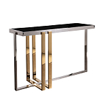 Консоль в современном стиле с черной стекляной столешницей Console with Black Glass варинант исполнения - 1 | Loft Concept в Барнауле