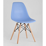 Пластиковый стул на ножках из массива бука Eames Blue варинант исполнения - 1 | Loft Concept в Барнауле