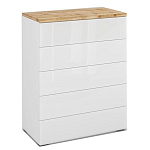 Комод с белым глянцевым фасадом с 5-ю ящиками Grace of Furniture  варинант исполнения - 1 | Loft Concept в Барнауле