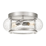 Потолочный светильник цвета никель с плафоном из прозрачного фактурного стекла Quoizel варинант исполнения - 1 | Loft Concept в Барнауле