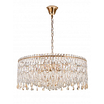 Люстра круглая с хрустальными подвесками на золотистом каркасе Roul Crystal Light варинант исполнения - 9 | Loft Concept в Барнауле