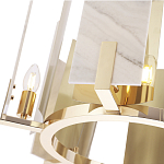 Люстра подвесная круглая с мраморными прямоугольными вставками и золотым основанием Диаметр 55 см Marble square Chandelier варинант исполнения - 3 | Loft Concept в Барнауле