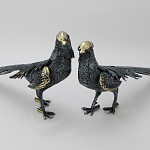 Статуэтка бронзовая пара Фазаны синие Bronze Birds варинант исполнения - 4 | Loft Concept в Барнауле