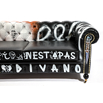 Диван Честерфильд граффити graffiti Orange Sofa натуральная кожа варинант исполнения - 9 | Loft Concept в Барнауле