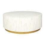 Стол журнальный Белый RADIAL BONE INLAY COFFEE TABLE NATURAL варинант исполнения - 1 | Loft Concept в Барнауле