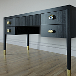 Письменный стол с 4-мя ящиками Elsa Dreams Black  варинант исполнения - 2 | Loft Concept в Барнауле