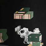 Обои ручная роспись The Art of Learning and Steps for the Flowers by Teo Yang Original colourway on Pitch dyed silk варинант исполнения - 3 | Loft Concept в Барнауле