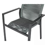 Стул темно-серый с высокой плетеной спинкой и сиденьем Braided Strength варинант исполнения - 7 | Loft Concept в Барнауле